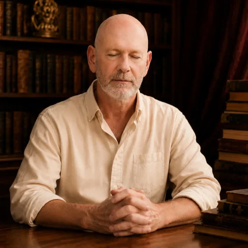 Neil in quiet reflection before the Akashic Records Prayer