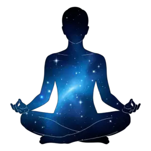 Silhouette of person meditating